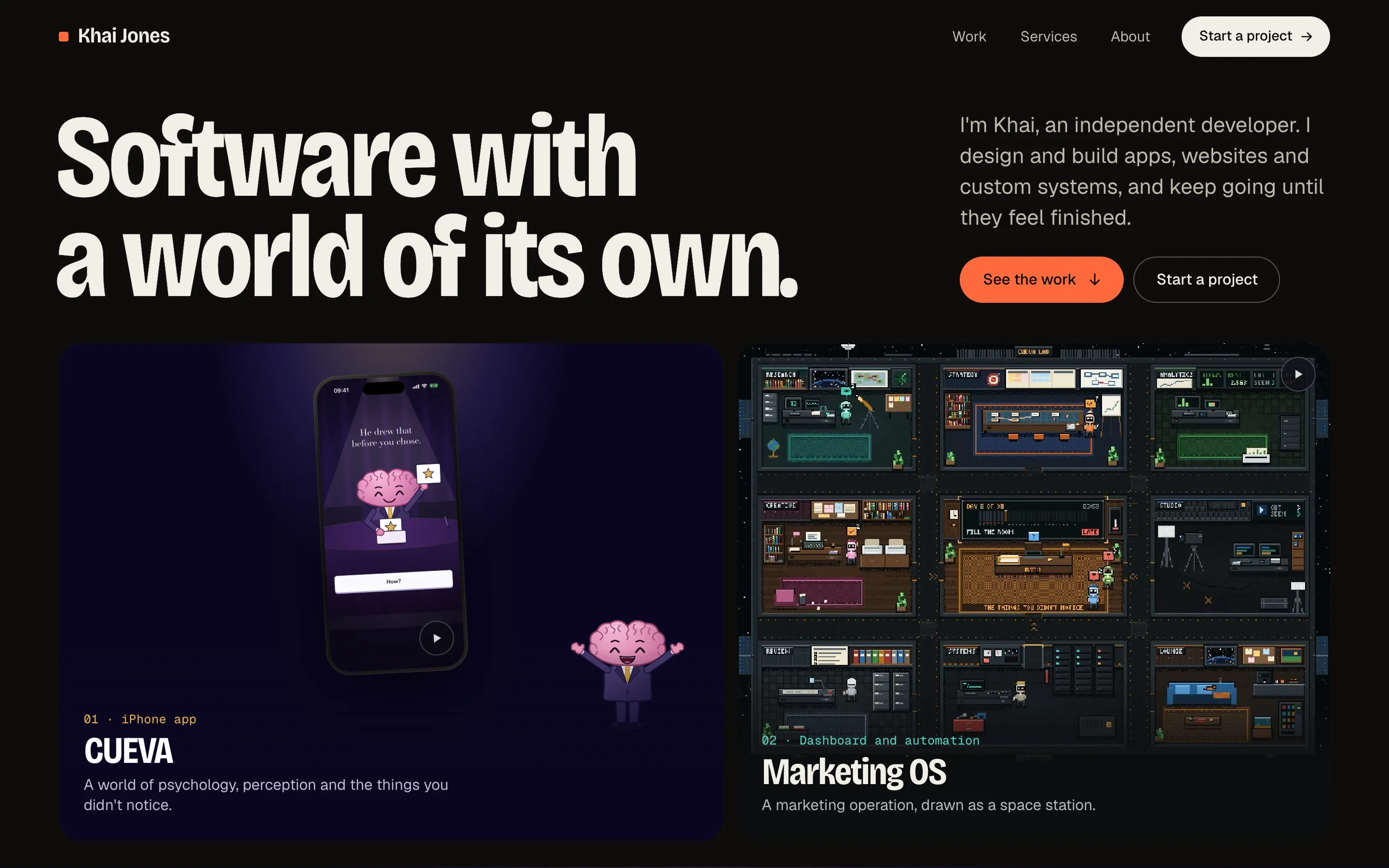 The top of this portfolio.